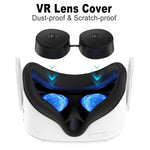 قناع عين سيليكون VR + غطاء حماية العدسة + قبعة عصا التحكم، لجهاز Meta Quest 2، قناع عين + غطاء حماية العدسة + قبعة عصا التحكم (وردي)، قناع عين + غطاء حماية العدسة + قبعة عصا التحكم (أسود)، قناع عين + غطاء حماية العدسة + قبعة عصا التحكم (أبيض)
