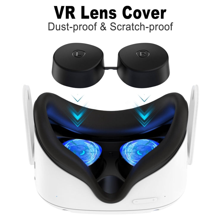 قناع عين سيليكون VR + غطاء حماية العدسة + قبعة عصا التحكم، لجهاز Meta Quest 2، قناع عين + غطاء حماية العدسة + قبعة عصا التحكم (وردي)، قناع عين + غطاء حماية العدسة + قبعة عصا التحكم (أسود)، قناع عين + غطاء حماية العدسة + قبعة عصا التحكم (أبيض)