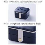 صندوق مجوهرات PU مربع مزدوج الطبقة SH688-58 لتخزين الأقراط، الطبقة المزدوجة (أبيض)، الطبقة المزدوجة (أزرق بحري)، الطبقة المزدوجة (وردي)، الطبقة المزدوجة (أزرق فاتح)
