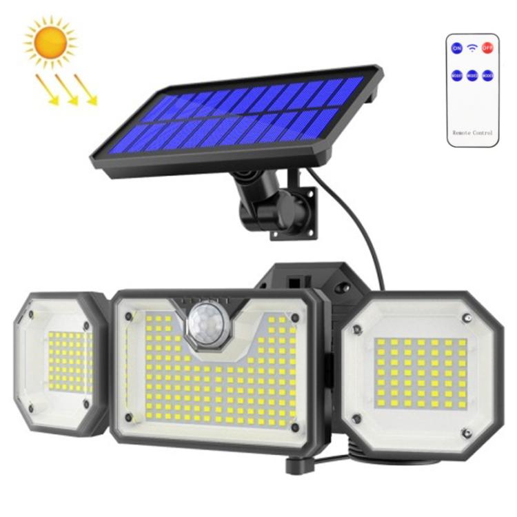 مصباح حديقة خارجي مقاوم للماء مع مستشعر حركة بشري LED بالطاقة الشمسية، النمط: Split 226LED