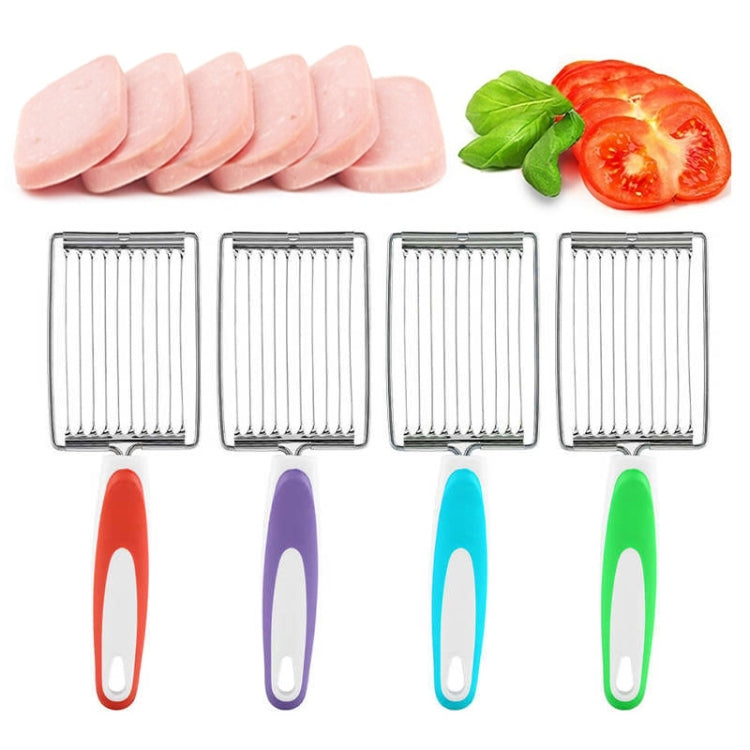 Tomato Luncheon Meat Slicer Non-slip Stainless Steel Fruit Cutter, Fruit Cutter(Purple), Fruit Cutter(Blue), Fruit Cutter(Green), Fruit Cutter(Orange)