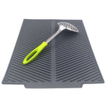 Silicone Drain Pad Kitchen Multifunctional Thermal Insulation Drying Pad, Grey, Green