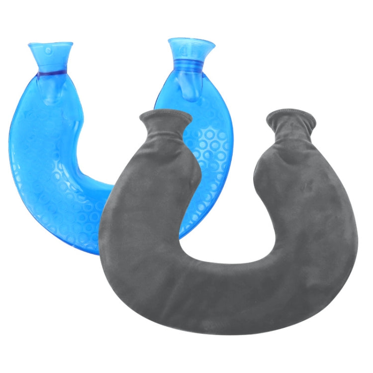 كيس ماء ساخن على شكل U من PVC للضغط الساخن على الكتف والرقبة مقاوم للانفجار، أزرق + رمادي كريستال، أزرق + كريستال كحلي، أزرق + أخضر مثلج محبوك، أزرق + رمادي محبوك، أزرق + سماوي محبوك، أزرق سماوي فاتح محبوك