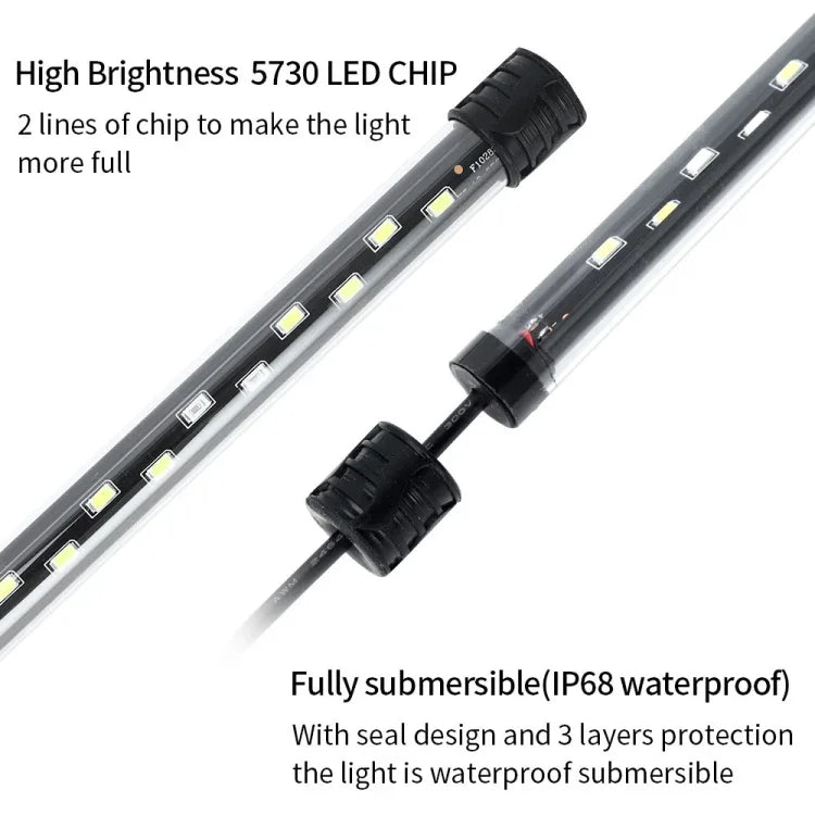 90-260V Aquarium Diving Light LED Fish Tank Light, Q20BW Blue+White Light, Q30BW Blue+White Light, Q40BW  Blue+White Light, Q50BW Blue+White Light, Q60BW  Blue+White Light, Q20CF RGB Light, Q30CF  RGB Light, Q40CF  RGB Light, Q50CF  RGB Light          ...