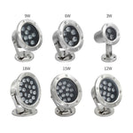 مصباح LED تحت الماء لحوض السباحة وبركة الأسماك والنافورة، مقاوم للماء، 3 واط، 6 واط، 9 واط، 12 واط، 18 واط، 24 واط