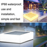 مصباح عمود شمسي خارجي TS-S5306 مقاوم للماء IP68 لإضاءة الحديقة، النمط: مفتاح ثلاثي الألوان، تدرج RGB + تثبيت اللون