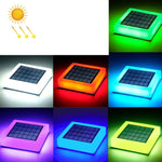 مصباح عمود شمسي خارجي TS-S5306 مقاوم للماء IP68 لإضاءة الحديقة، النمط: مفتاح ثلاثي الألوان، تدرج RGB + تثبيت اللون