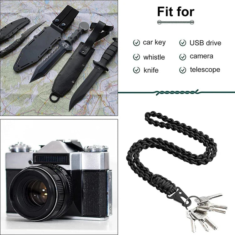 QD-258 Outdoor Multifunctional Hand-woven Metal Buckle Paratroopers Ropes Lanyard, QD-258 Paratroopers Ropes(Red), QD-258 Paratroopers Ropes(Black), QD-258 Paratroopers Ropes(Dark Blue)