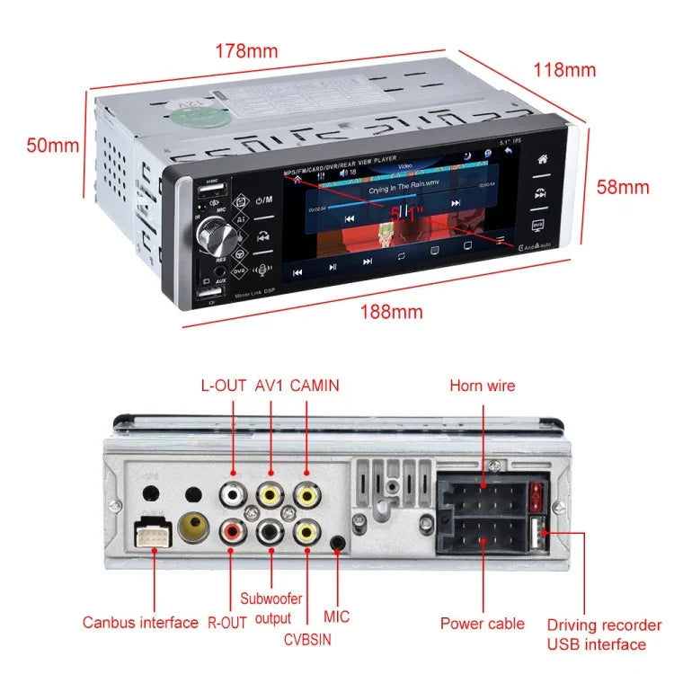 A2905 مشغل كار بلاي بشاشة IPS سعوية 5.1 بوصة، النمط: قياسي، قياسي + كاميرا 4 أضواء، قياسي + كاميرا 8 أضواء، قياسي + كاميرا 12 أضواء، قياسي + كاميرا AHD أضواء