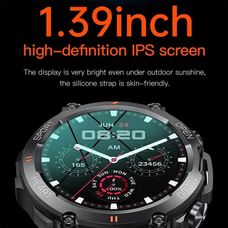 ساعة K56Pro الذكية بقياس 1.39 بوصة لمراقبة معدل ضربات القلب/ضغط الدم/أكسجين الدم مع مكالمات ذكية