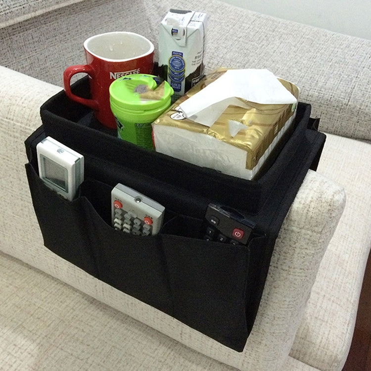 SF001 Oxford Cloth Sofa Armrest Hang Bag Household Storage Bag, Oxford Cloth Beige, Oxford Cloth Black, Oxford Cloth Coffee