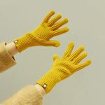 227-A0124 Wool Knit Striped Warm Touchscreen Gloves Winter Warm Cycling Gloves