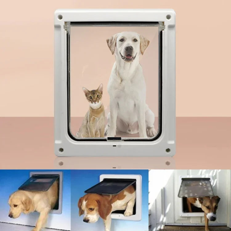 GM-01 ペットドア ペット用品 ABS製犬猫用ドアホール, GM-01 ホワイト