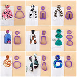 18 In 1 Soft Clay Earring Molds DIY Handmade Clay Cutter Clay Earrings Making Molds, 18 In 1 (Purple), 18 In 1 (Pink), 18 In 1 (Yellow), 18 In 1 (Blue)