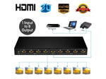 مقسم HDMI بثمانية منافذ 4K HD صوت وفيديو مع قابس أوروبي SM4K108 من FJGEAR
