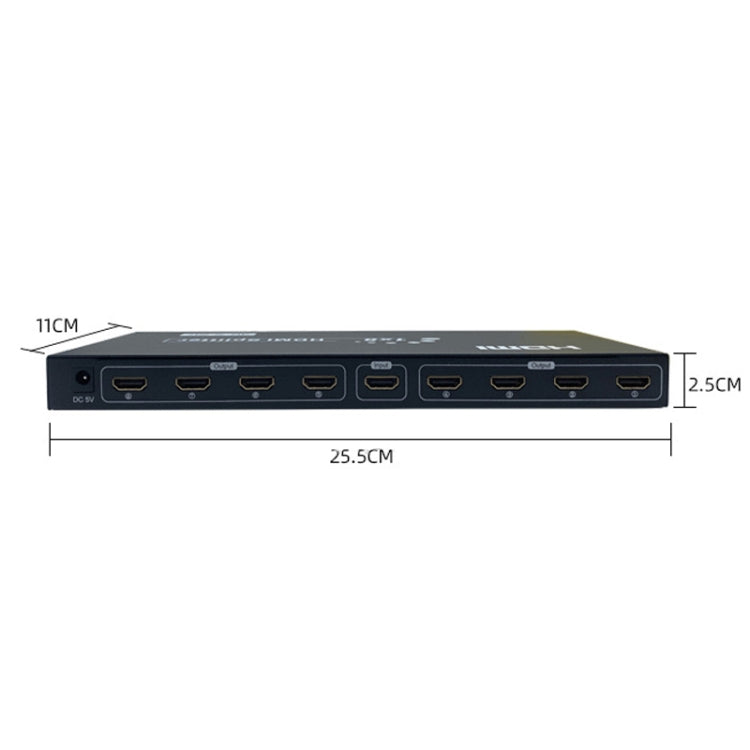مقسم HDMI بثمانية منافذ 4K HD صوت وفيديو مع قابس أوروبي SM4K108 من FJGEAR