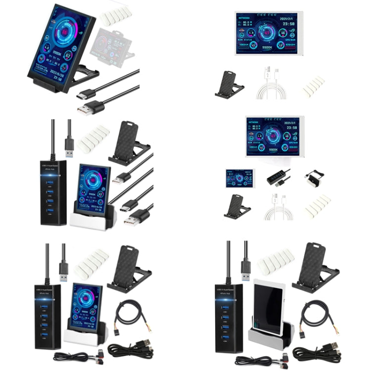 شاشة كمبيوتر مقاس 3.5 بوصة IPS عرض كامل، هيكل USB، شاشة نائب، المجموعة 1 (أسود)، المجموعة 1 (أبيض)، المجموعة 2 (أسود)، المجموعة 2 (أبيض)، المجموعة 3 (أسود)، المجموعة 3 (أبيض)