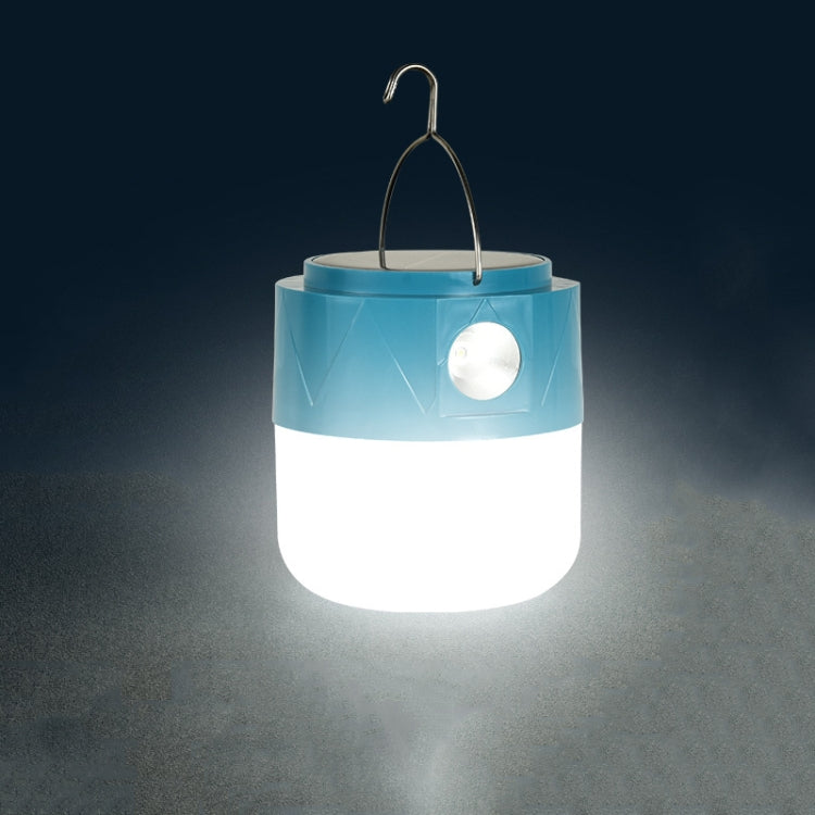 مصباح LED قابل لإعادة الشحن بالطاقة الشمسية 105، ضوء تخييم، ضوء طوارئ مع وظيفة مصباح يدوي، أبيض، أزرق، برتقالي