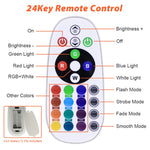كشاف LED ملون متغير RGB مع جهاز تحكم عن بعد، 30 واط، 100 واط