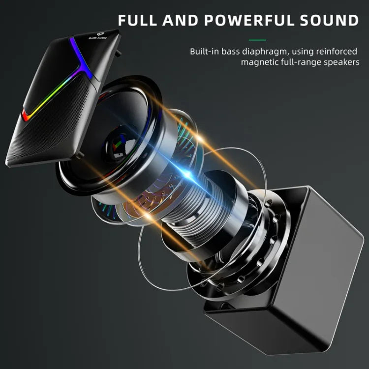 مكبر صوت ستيريو سلكي للكمبيوتر متعدد الوظائف، طول الكابل: 1.2م، Dark Alien S-510، Dark Alien S-511