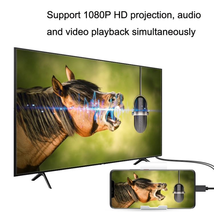 كابل دونجل HDTV بدقة 1080P، توصيل وتشغيل HDMI مع شاشة، LD36 8 دبابيس + مايكرو USB + نوع-C / USB-C إلى HDMI