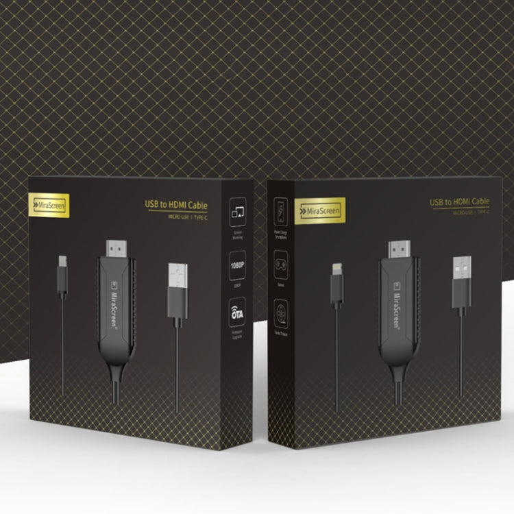 كابل دونجل HDTV بدقة 1080P، توصيل وتشغيل HDMI مع شاشة، LD36 8 دبابيس + مايكرو USB + نوع-C / USB-C إلى HDMI