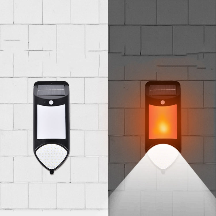 X-A18 مصابيح لهب LED شمسية مع مستشعر حركة بشري، 59 LED، أضواء حديقة