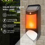 X-A18 مصابيح لهب LED شمسية مع مستشعر حركة بشري، 59 LED، أضواء حديقة