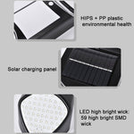 X-A18 مصابيح لهب LED شمسية مع مستشعر حركة بشري، 59 LED، أضواء حديقة