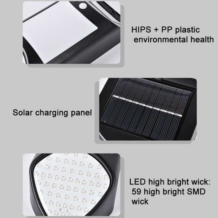 X-A18 مصابيح لهب LED شمسية مع مستشعر حركة بشري، 59 LED، أضواء حديقة