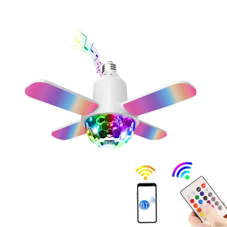 LY-002 ضوء RGB صغير بتأثير بلوتوث 24 واط، ضوء موسيقي قابل للطي، ضوء سحري، ضوء نجمي