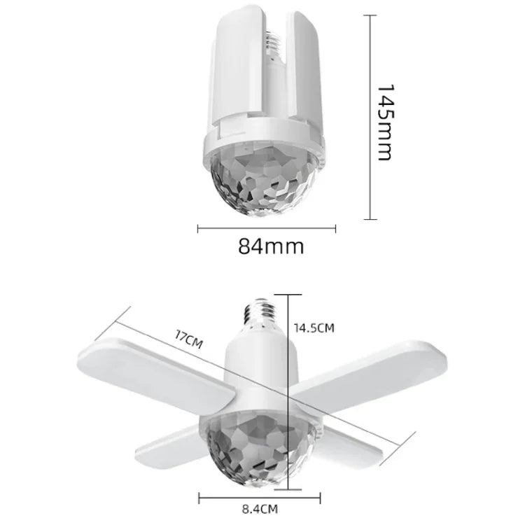 LY-002 ضوء RGB صغير بتأثير بلوتوث 24 واط، ضوء موسيقي قابل للطي، ضوء سحري، ضوء نجمي