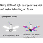 LY-002 ضوء RGB صغير بتأثير بلوتوث 24 واط، ضوء موسيقي قابل للطي، ضوء سحري، ضوء نجمي