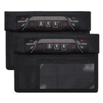 RFID privacy protection bag featuring stylish design and dual compartments for secure signal shielding.