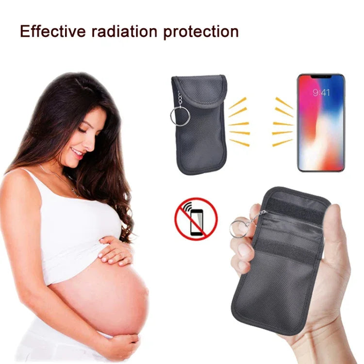حقيبة عزل إشارة مفتاح السيارة ذات إبزيم مزدوج، حافظة بطاقات RFID مضادة للمغنطة، إبزيم مزدوج