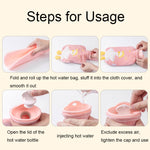 ZS103 Cartoon Plush Water-filled Hot Water Bags Explosion-proof Leak-proof Warming Water Bottle, Spec:, Pink Lucky Rabbit, Beige Lucky Rabbit, Brown Bear, Khaki Bear, Purple Duck, Pink Rabbit, Deep Blue Duck, Ink Green Duck, Intervened Pink