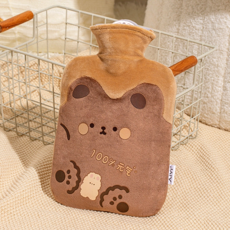 ZS103 Cartoon Plush Water-filled Hot Water Bags Explosion-proof Leak-proof Warming Water Bottle, Spec:, Pink Lucky Rabbit, Beige Lucky Rabbit, Brown Bear, Khaki Bear, Purple Duck, Pink Rabbit, Deep Blue Duck, Ink Green Duck, Intervened Pink