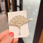 Rhinestone Fashion Hair Clips Women Bangs Headwear, Styles:, 371 Fan, 380 Pearl