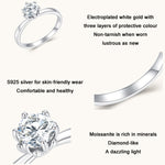 MSR006 Sterling Silver S925 Six Claw Moissanite Ring White Gold Plated Jewellery, No.6, No.7, No.8