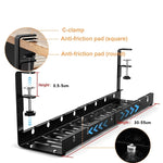 Stretchable Under Desk Cable Management Tray Carbon Steel Cable Organizer Cable Storage Rack, Stretchable Black, Stretchable 30.5-55CM