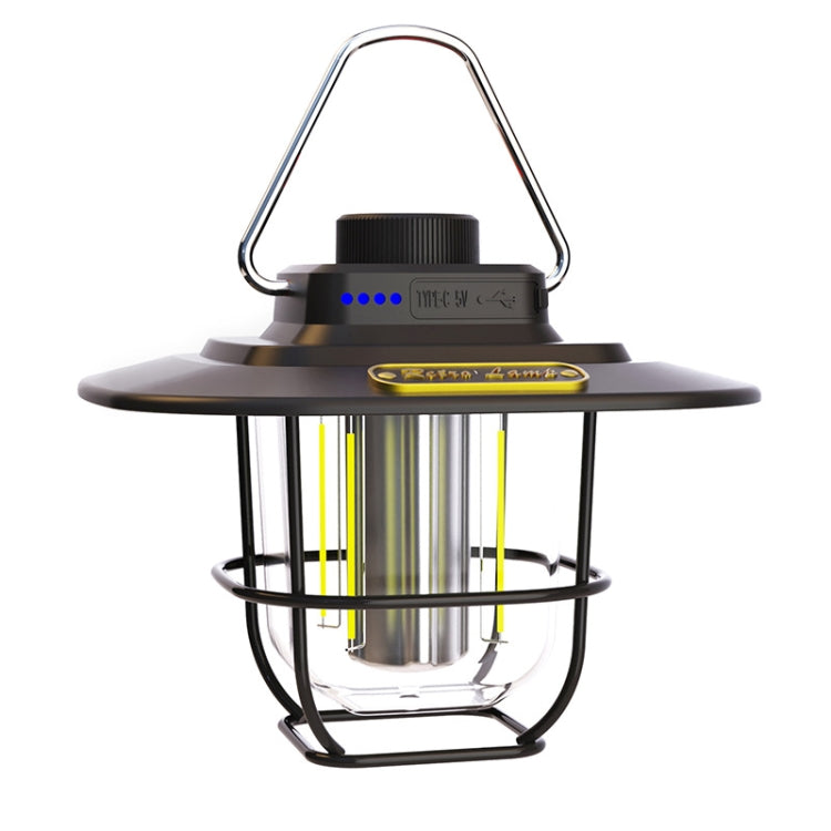LY02 فانوس رجعي LED، مصباح خيمة يدوي، شحن USB، ضوء تخييم، LY02 أخضر، LY02 أبيض، LY02 أسود