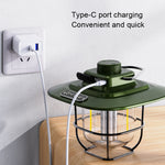 LY02 فانوس رجعي LED، مصباح خيمة يدوي، شحن USB، ضوء تخييم، LY02 أخضر، LY02 أبيض، LY02 أسود
