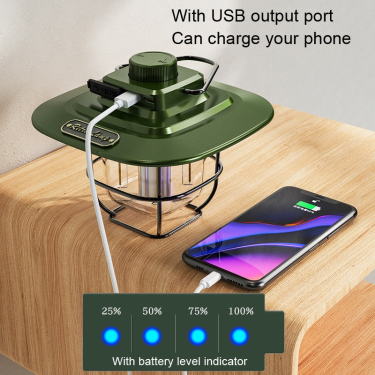LY02 فانوس رجعي LED، مصباح خيمة يدوي، شحن USB، ضوء تخييم، LY02 أخضر، LY02 أبيض، LY02 أسود