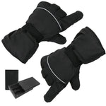 Outdoor Sports Ski Heated Warm Touchable Gloves, Black, Black+USB Cable