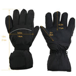 Outdoor Sports Ski Heated Warm Touchable Gloves, Black, Black+USB Cable