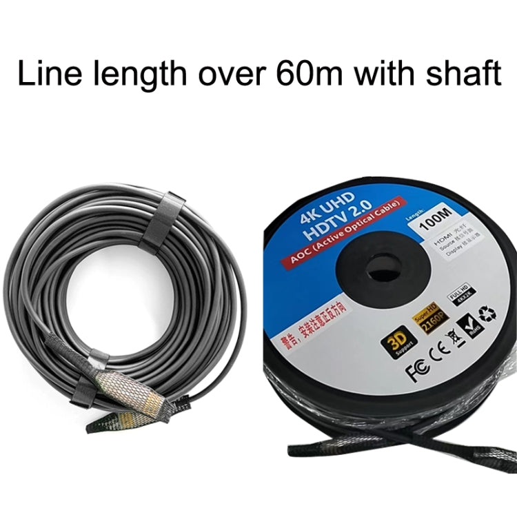 كابل ألياف بصرية HDMI إصدار 2.0 بدقة 4K فائقة الوضوح لتوصيل الشاشة، الطول: 10م، 15م، 20م، 25م، 30م، 35م، 40م، 50م، 60م مع محور، 70م مع محور، 80م مع محور، 90م مع محور، 100م مع محور، 150م مع محور، 200م مع محور