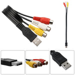 كابل صوت وفيديو AV USB إلى 3 RCA، 1 ذكر 3 إناث، 25 سم، 1.5م