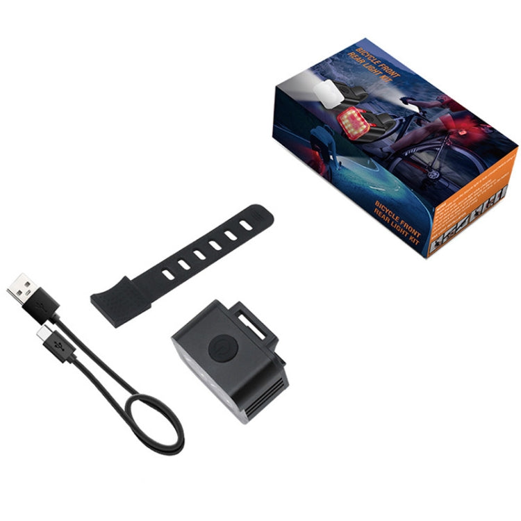 طقم مصابيح دراجة USB قابلة للشحن للركوب في الهواء الطلق LED، النمط: ضوء أمامي، ضوء خلفي، ضوء أمامي + ضوء خلفي