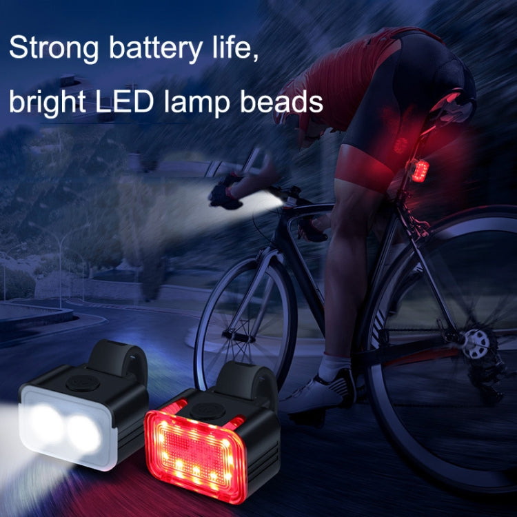 طقم مصابيح دراجة USB قابلة للشحن للركوب في الهواء الطلق LED، النمط: ضوء أمامي، ضوء خلفي، ضوء أمامي + ضوء خلفي
