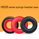 غطاء إسفنجي لسماعة رأس زوج واحد لـ Sennheiser HD25-1II/25/25SP/25SP-II، أسود، أحمر، أصفر، أزرق، أبيض، أسود مجعد